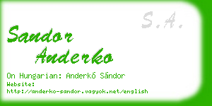 sandor anderko business card